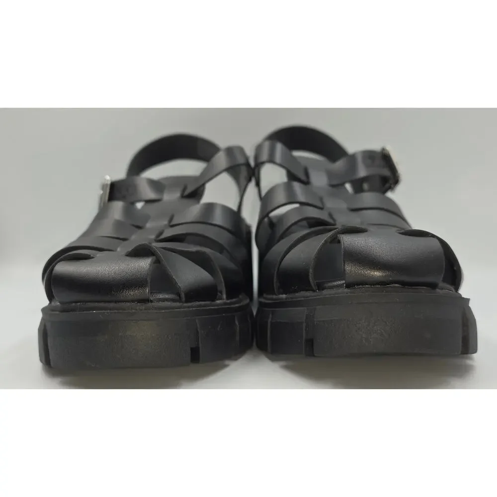 Madden NYC Sandals Womens 11 Platform Fisherman Black Casual Comfort Block Heel